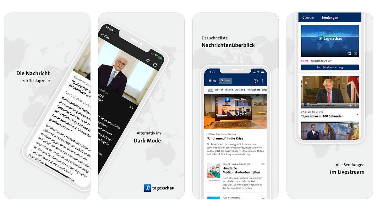 Alles neu bei der Tagesschau-App – hoffentlich bald mit besseren Nachrichten in Sachen Corona.