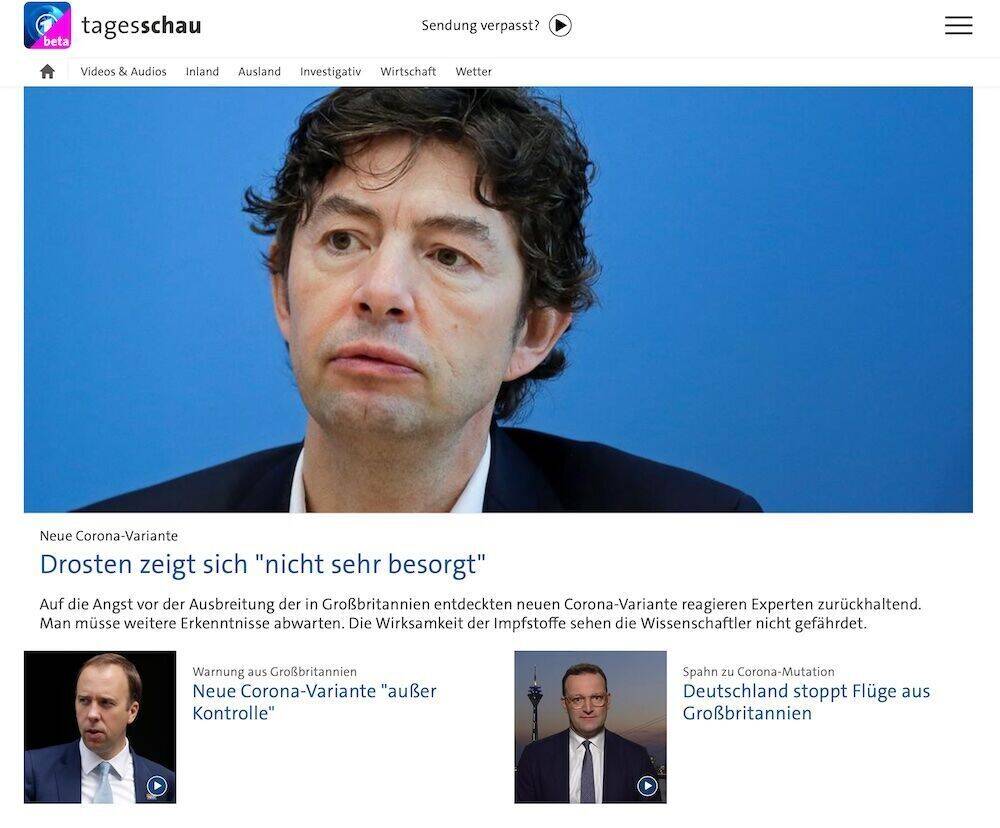 So zeigt sich Beta-Version der neuen Tagesschau-Website am heutigen Montag.