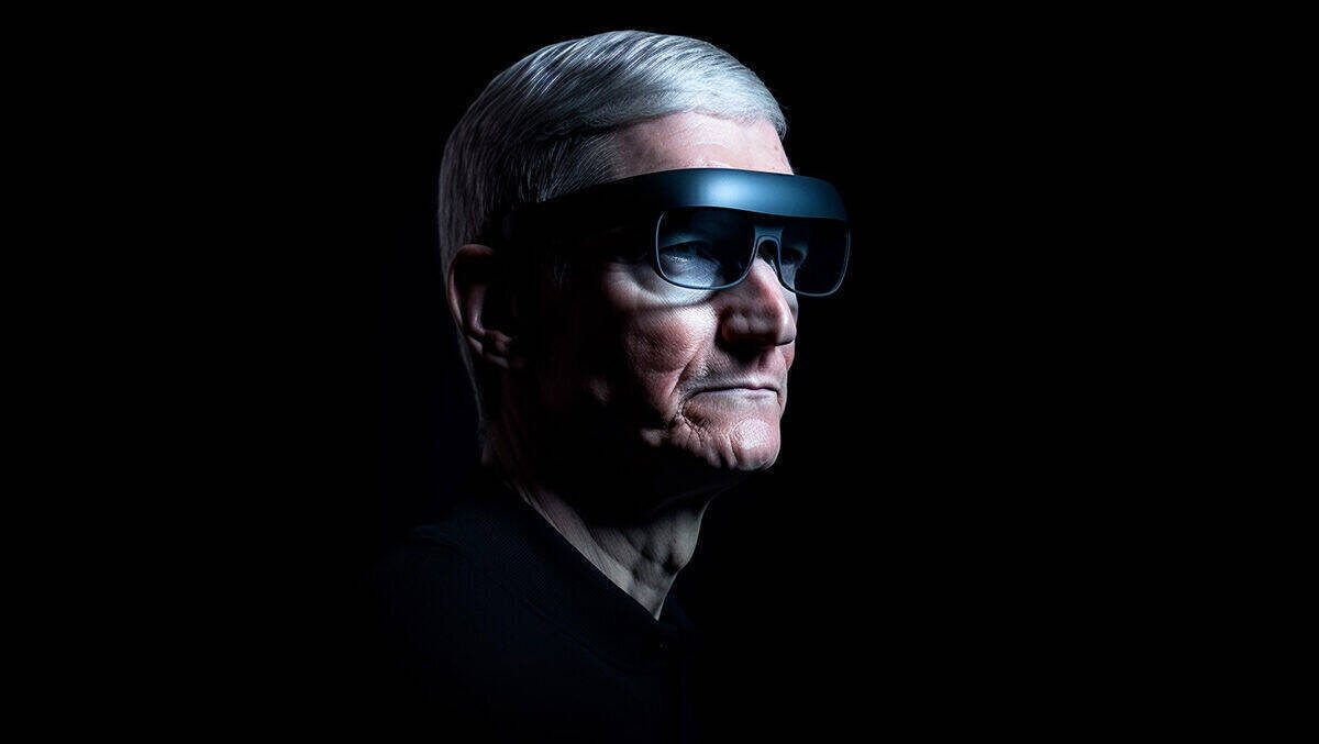Brille voraus: Tim Cook schaut schon Richtung 2024, wenn die Vision Pro erscheint.