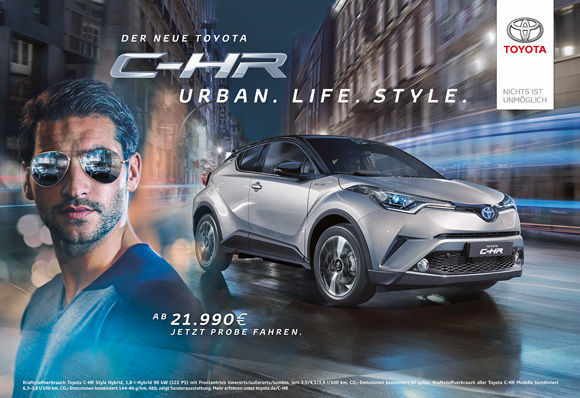 Megalight-Motiv aus der Toyota-C-HR-Kampagne (Abb.: Saatchi & Saatchi)