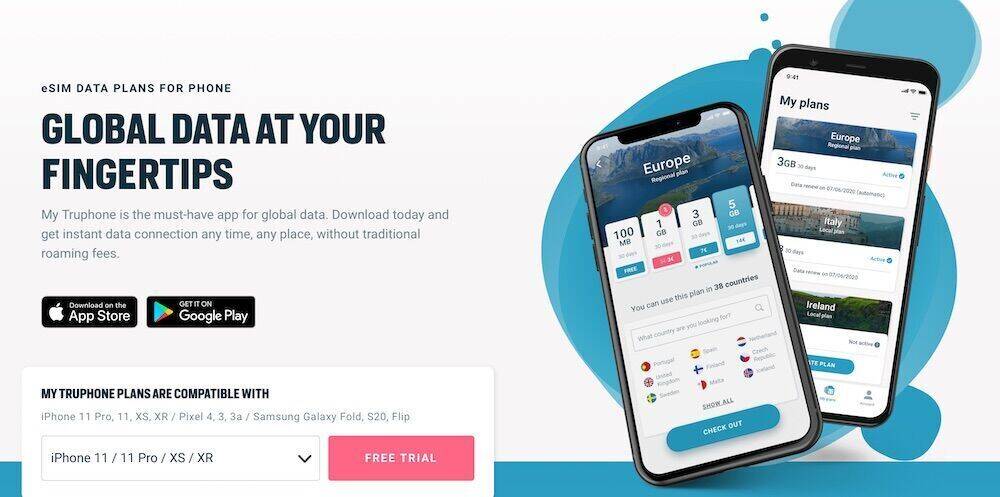 Mit einer eigenen Web-Unterseite wirbt Truphone für seine eSIM-Tarife.