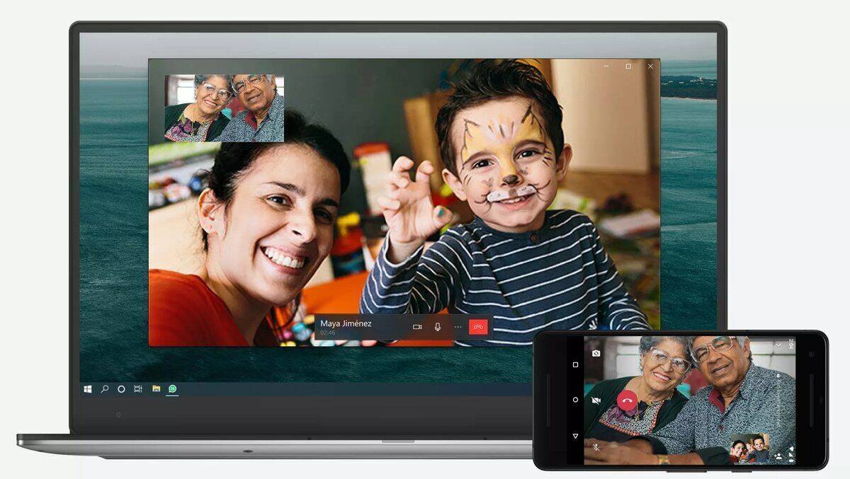 Hallo Oma, hallo Opa! Über WhatsApp lassen sich am Rechner jetzt Videocalls starten.