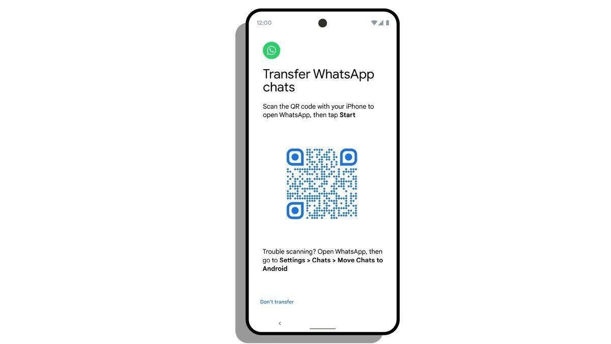 Dieser QR-Code wird mit dem iPhone geöffnet, danach muss WhatsApp gestartet werden.