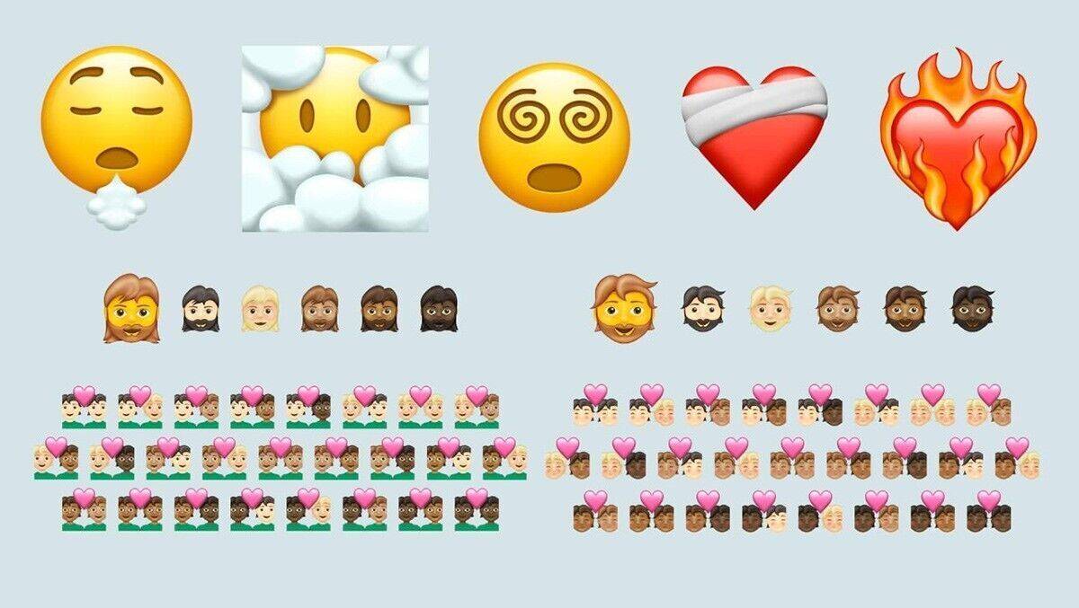 Zeichen der Zeit: Das sind einige der neuen Emojis für 2021.
