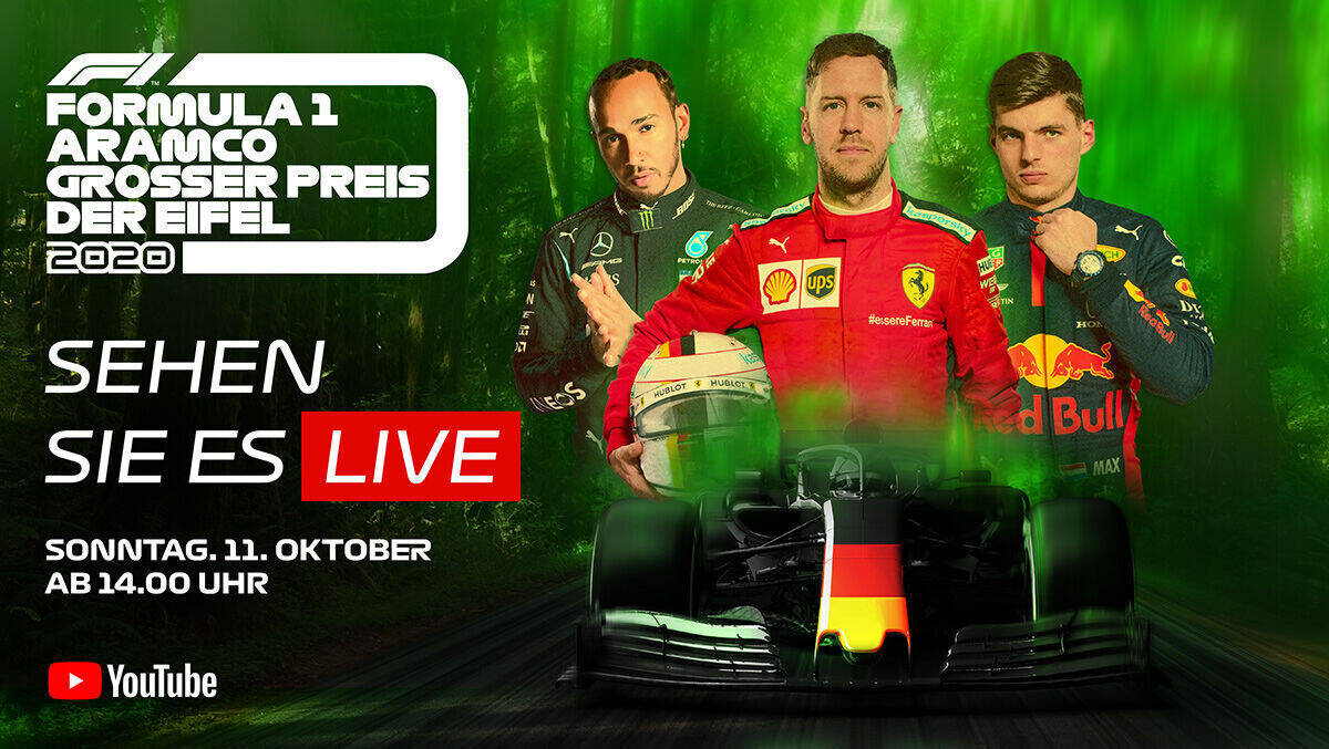 Live auf YouTube: Formel 1 aus der "Grünen Hölle" am Nürburgring.
