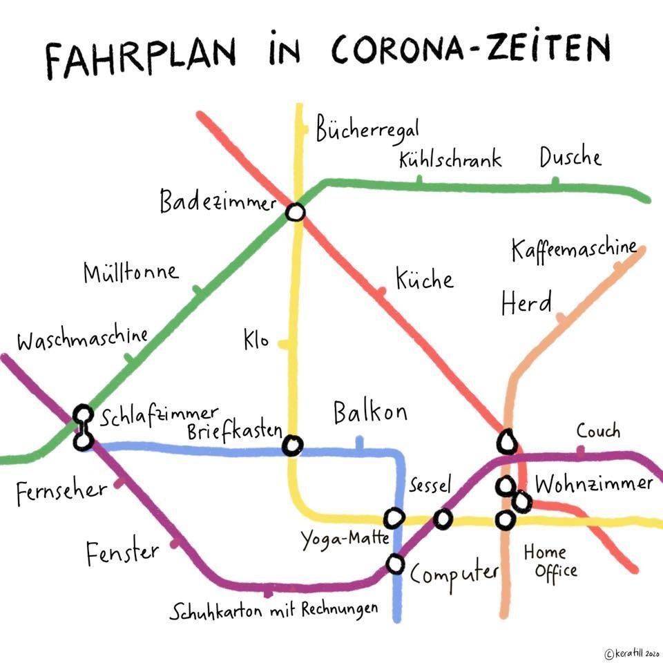 Eltern müssen gerade neue Wege finden: Der "Home Office"-Ubahn-Fahrplan zeigt, wie es funktioniert.