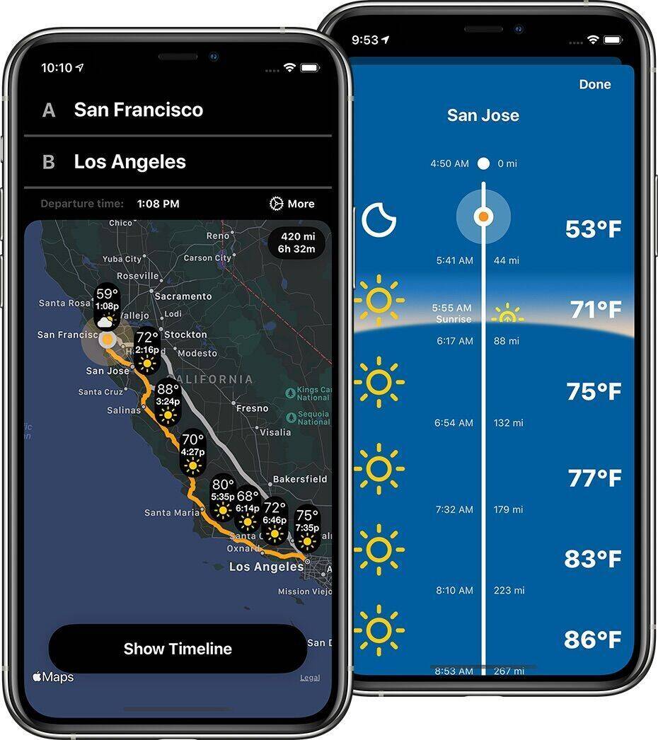 „Weather on the way“ funktioniert weltweit, in Deutschland, aber auch in den USA.