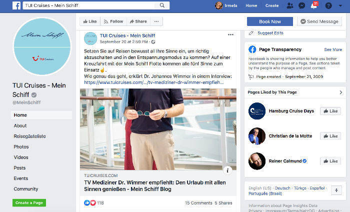 Facebook TUI Cruises