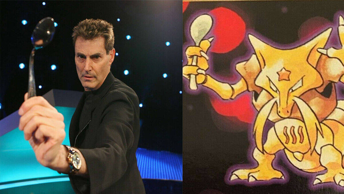 Machen beide die Biege: Uri Geller und der Kadabra-Pokémon.