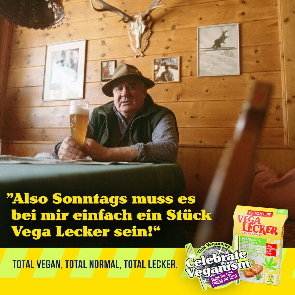 Ob dieser Mann im Wirtshaus etwas Veganes bestellen würde?