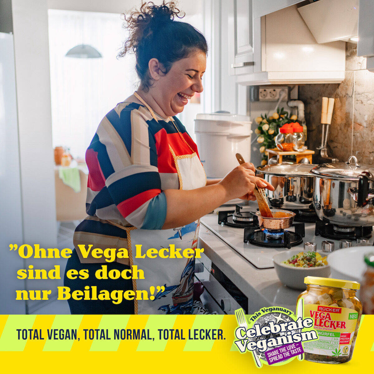 Typische Nicht-Veganer-Sprüche werden humorvoll umgedreht.