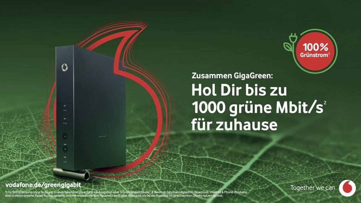 Wer mit Vodafone surft, der surft grün.