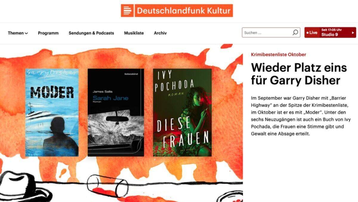 Blick auf die neue und moderne Website von Deutschlandfunk Kultur.