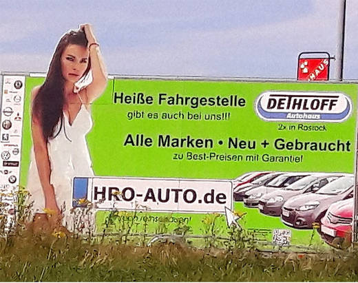 Sexistische Werbung des Autohauses Dethloff