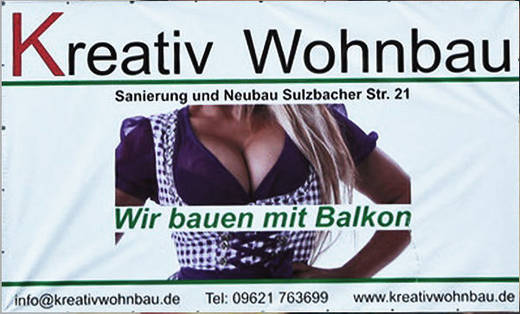 Baustellenwerbung von Kreativ Wohnbau
