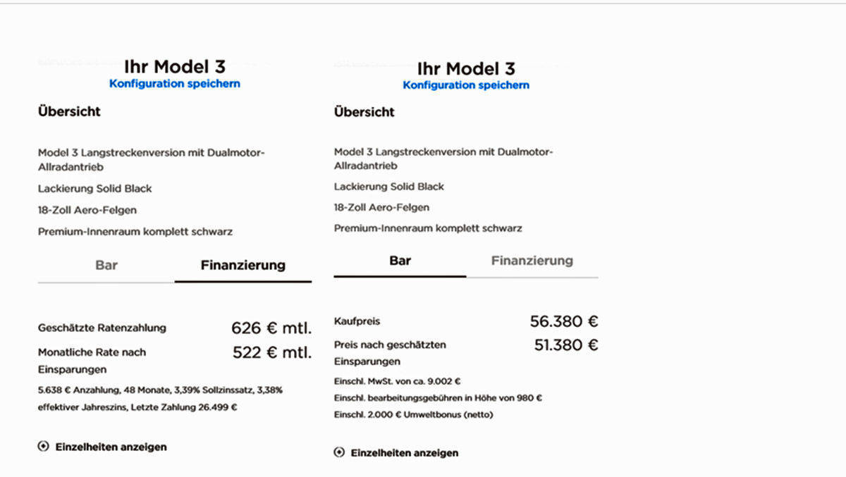 So rechnet Tesla.