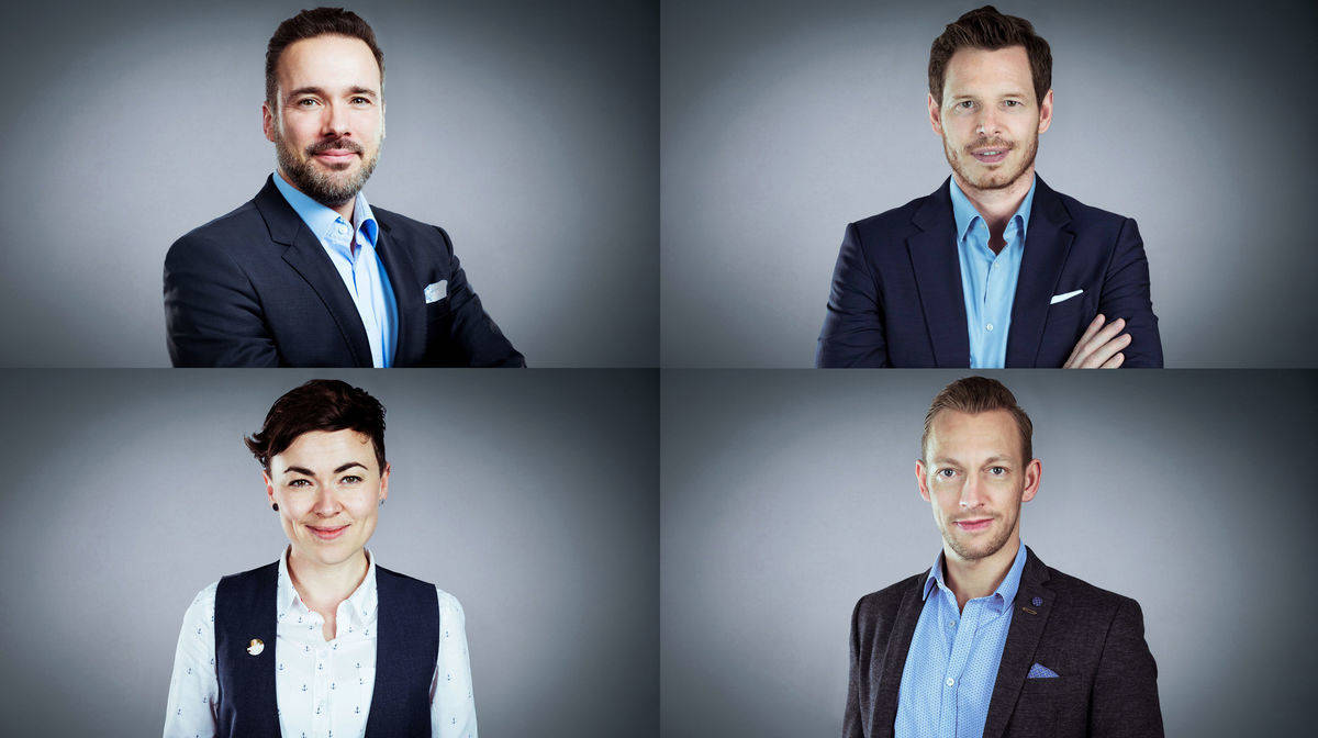 Neue Jobs im Management von El Cartel Media und RTL II: Ali Yagci,  Thomas Elbracht , Jessica Kreidel und Martin Wendler (von links)