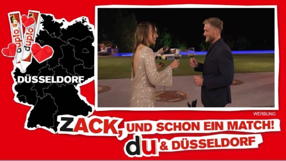 Duplo setzt auf Sonderwerbeformen bei den Bachelors - auch andere Marken sind dabei.