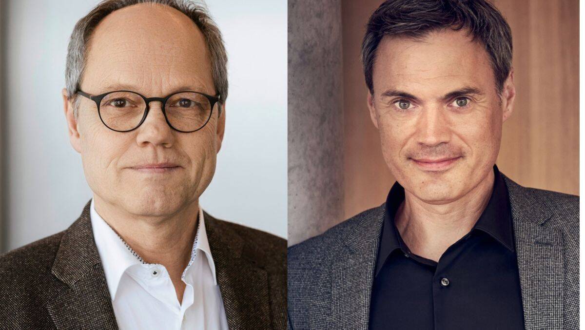 L.: ARD Vorsitzender und SWR Intendant Kai Gniffke; r.: ZDF-Intendant Norbert Himmler.