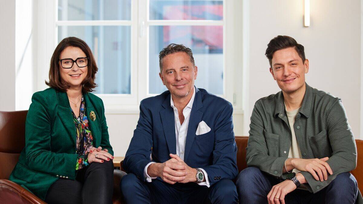v.l.n.r. Esther Busch, Patrick Graf von Faber-Castell, Daniel Hoffmann