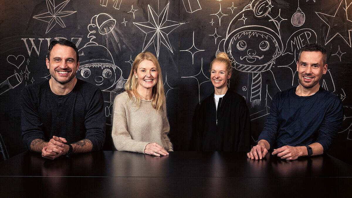 Strategiechef Florian Avdic (v.l.), CEO Petra Dreyfus, Kreativchefin Michaela Burger und CEO Livio Dainese sprechen offen, aber voller Stolz über die Arbeit ihrer Agentur.