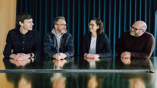 Schnacken und giggeln: Torsten Wiesner (v.l.), Steffen Zeller, Andrea Koch und Christoph Nann