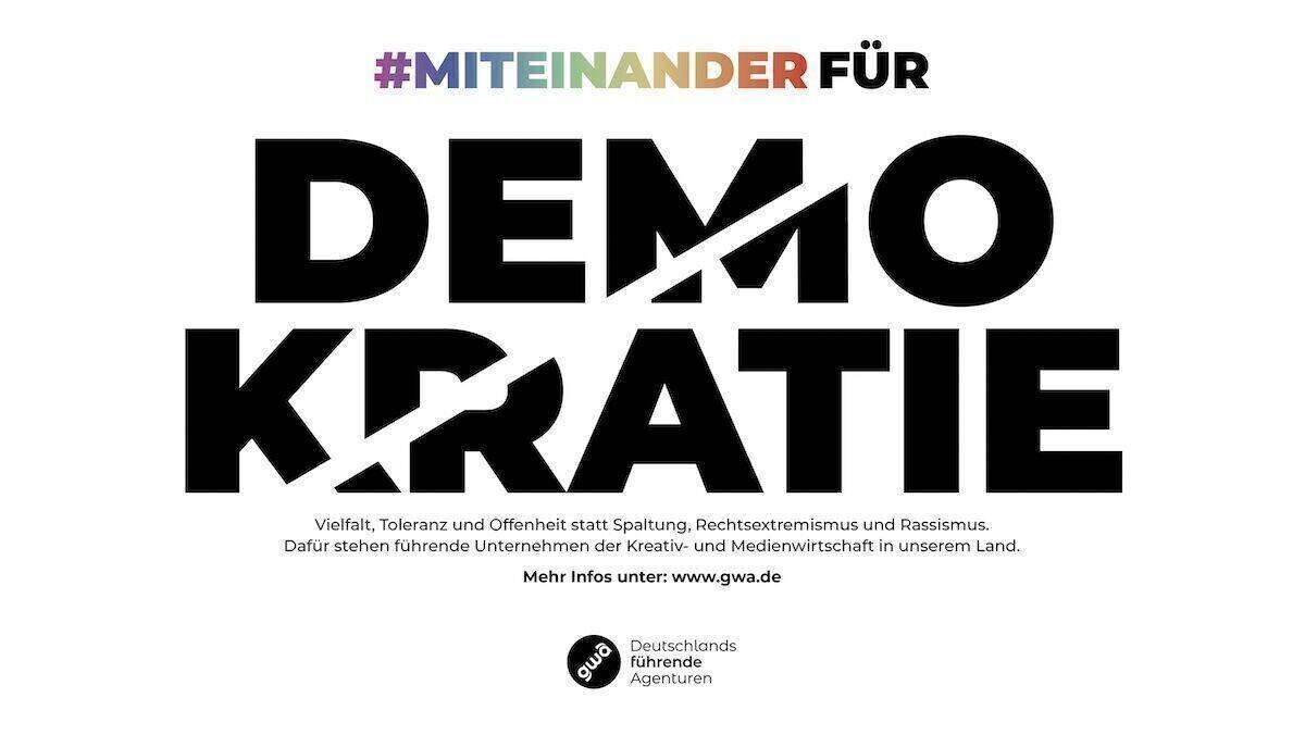 Im Rahmen der Initiative will der GWA unter anderem die Kreativbranche und demokratiefreundliche Initiativen vernetzen.