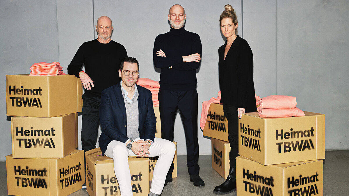 Sie führen Heimat TBWA (v.l.): Alexander Milstein, Maik Richter, Matthias Storath und Kristina Weng