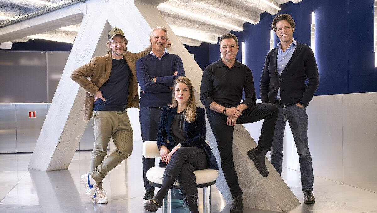 V.l.n.r.: Kevin Prösel, Rob Wrubel, Eva Simone Lihotzky, Andrew O'Dell und Florian Haller.