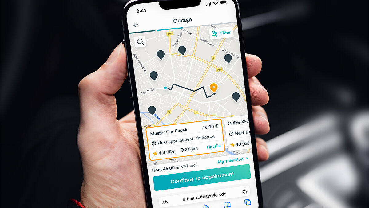 Mit dem "Auto Service" finden Nutzer Werkstätten in ihrer Nähe. 