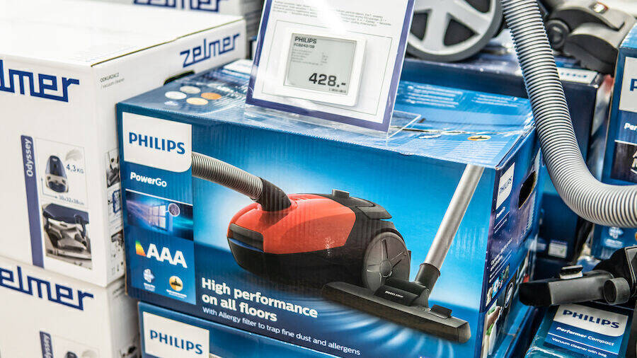 Die Haushaltsgeräte-Sparte von Philips umfasst Produkte wie Küchenhelfer, Staubsauger, Bügeleisen, Lufterfrischer.