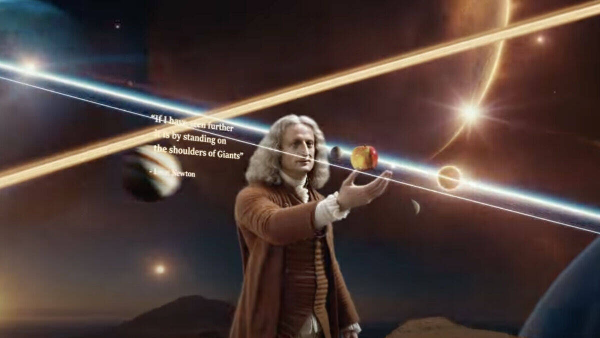 Isaac Newton ist einer der Hauptdarsteller im ASML-Imagefilm.