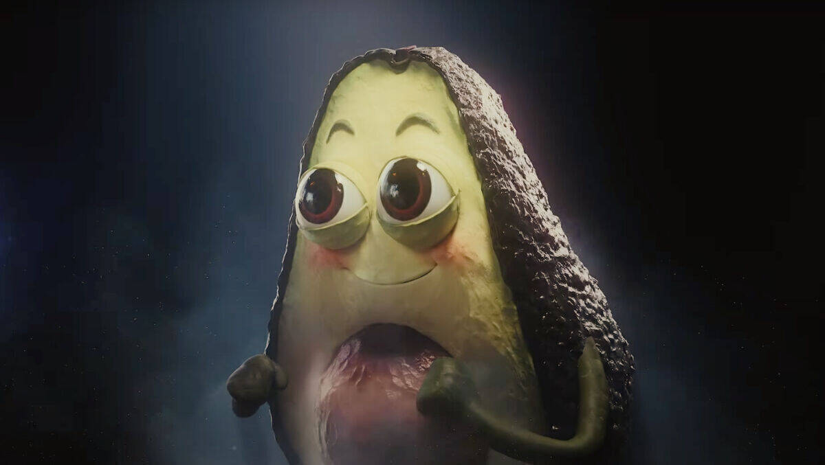 Eine singende Avocado verkörpert den KI-Hype.