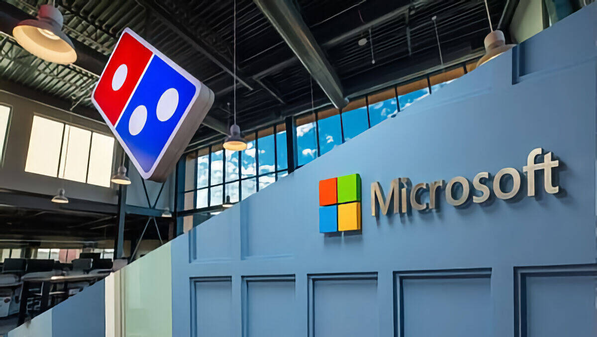 Domino's und Microsoft kooperieren für mindestens fünf Jahre.
