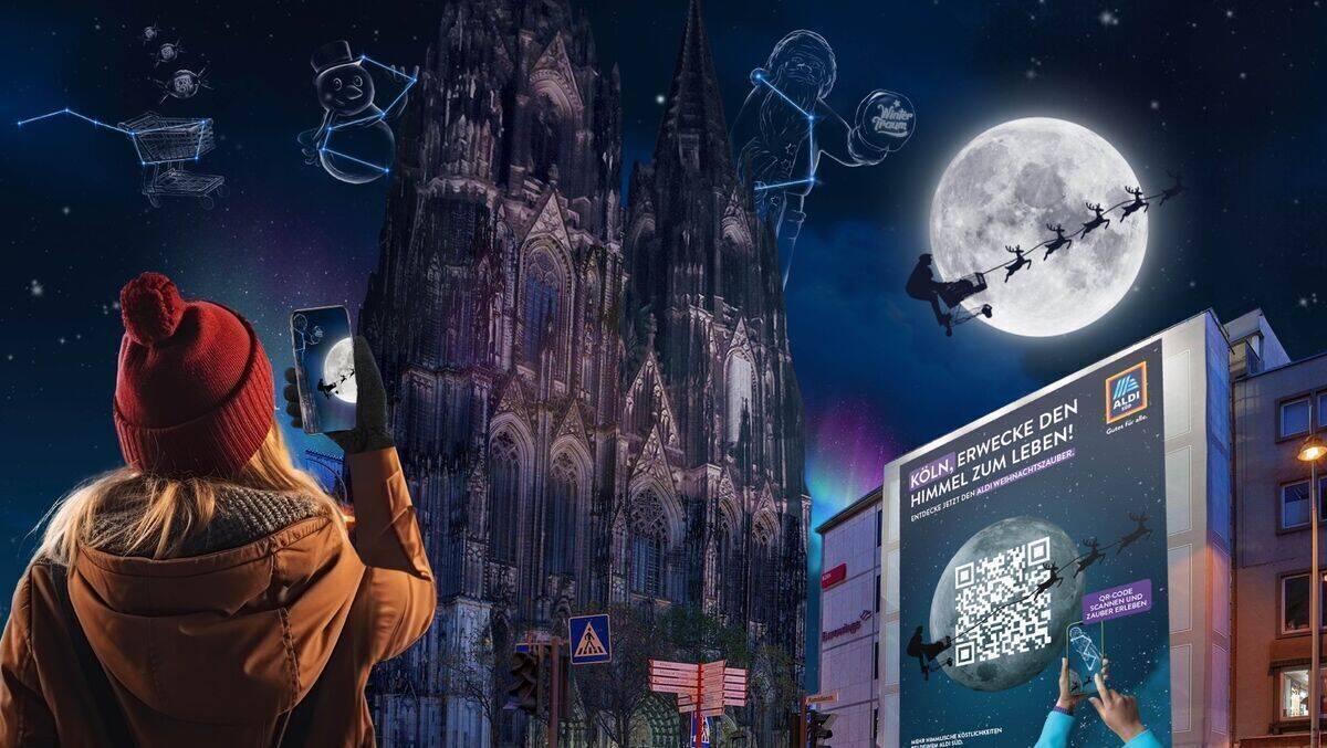 So sieht der Nachthimmel in Köln aus. Dank Aldi Süd und AR.