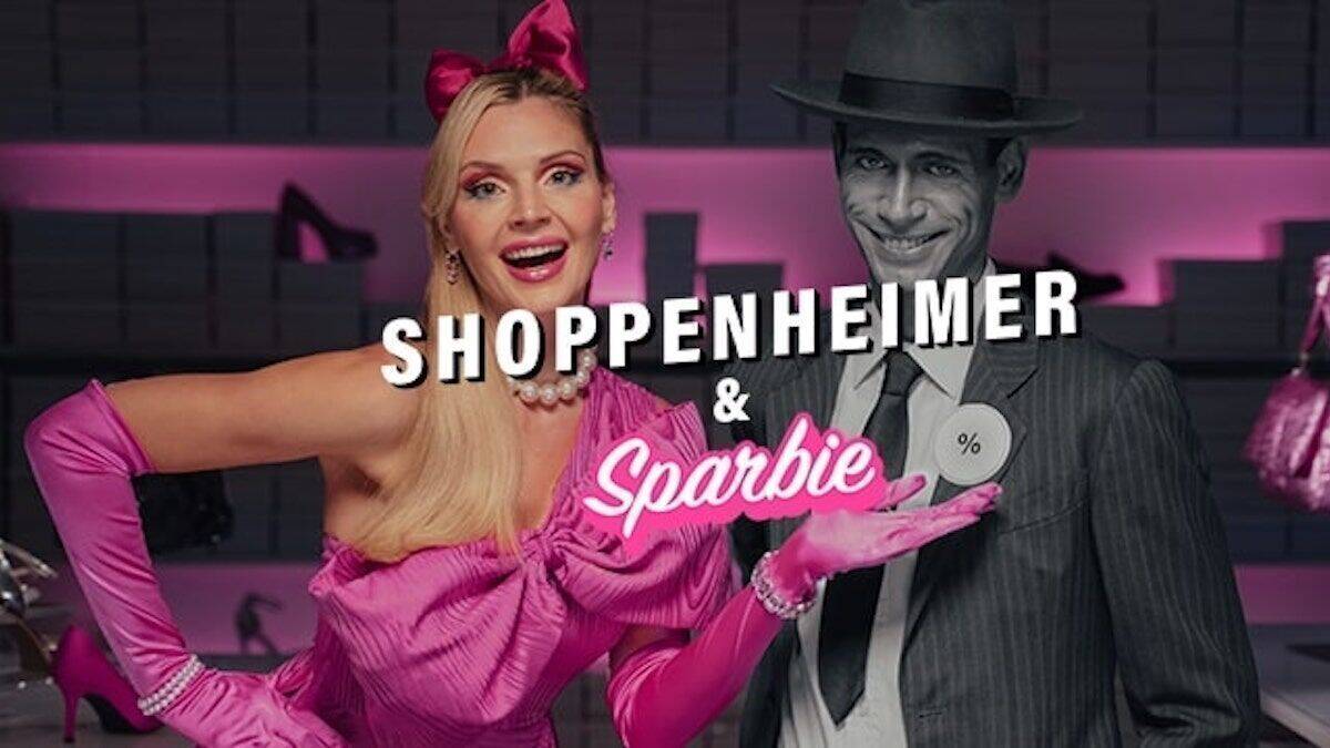 Deichmann und Dojo machen aus dem Meme "Barbenheimer" "Sparbie" und "Shoppenheimer".