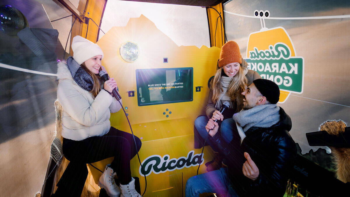 Die Ricola Karaoke-Gondel in Grindelwald/Schweiz.