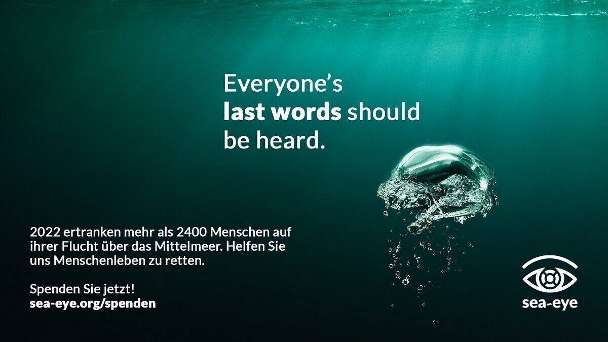 Berührende Botschaft von Thjnk Hamburg und Sea-Eye - Seenotrettung verdient mehr Aufmerksamkeit.
