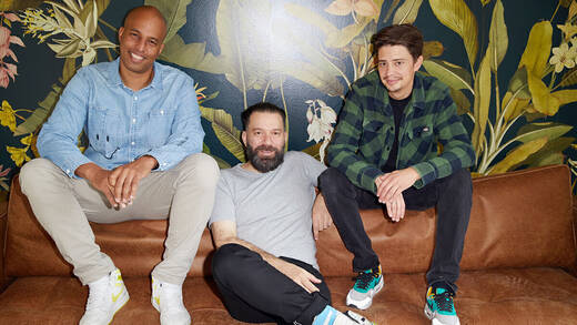 David + Martin Berlin (v.l.): Mark Hassan (Beratung), Ricardo Distefano (Kreation), Sven Koesling (Strategie).