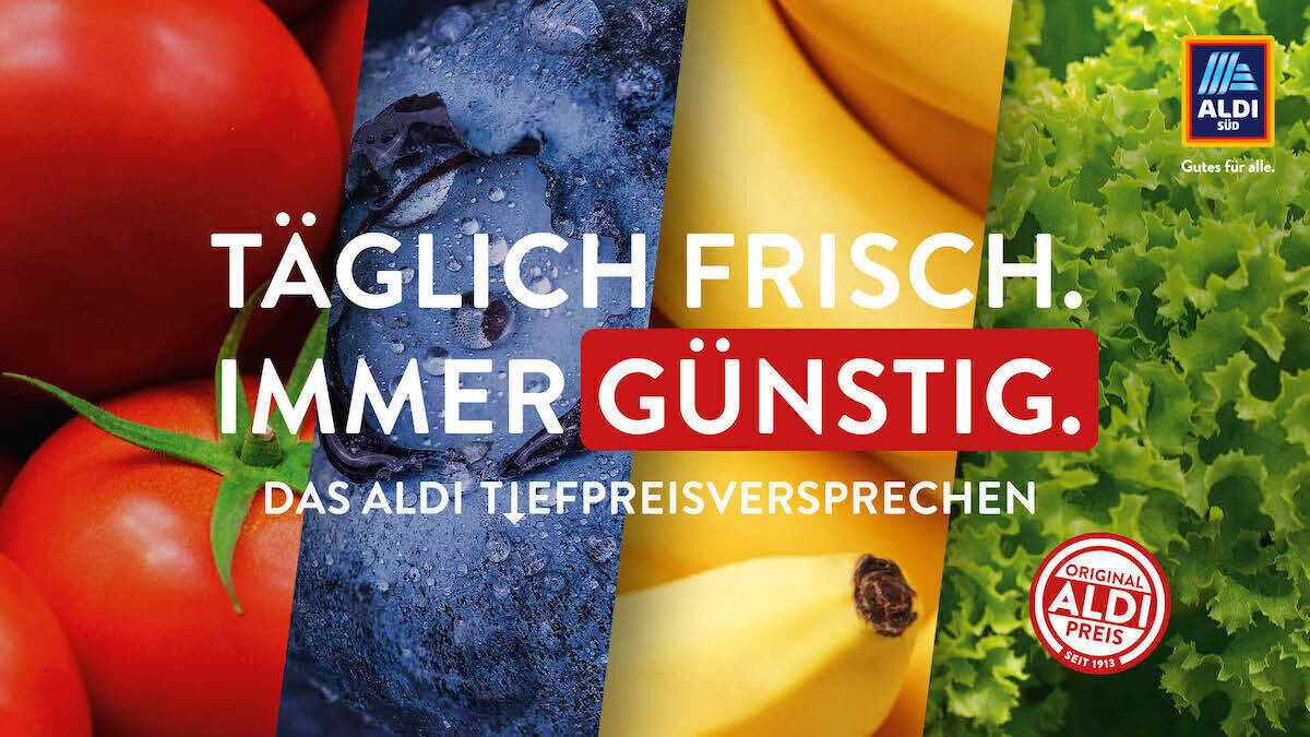 Aldi Süd und Aldi Nord veröffentlichen die Kampagne gemeinsam, Aldi Nord fährt aber eine leicht veränderte Preisstrategie.