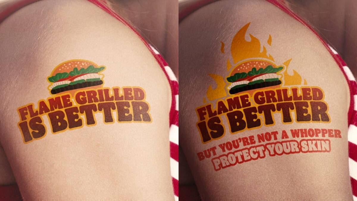 Zu viel Sonne: Das Anti-Brutzel-Tattoo schlägt Alarm.