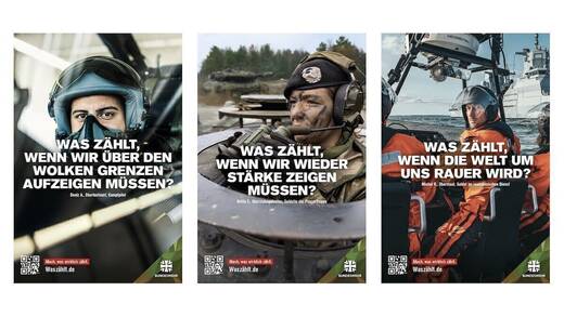 Echte Angehörige der Bundeswehr zeigen "was zählt".