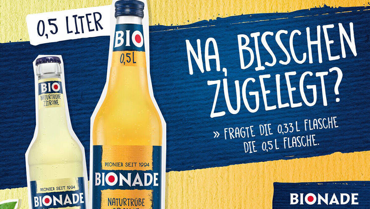 Bionade in neuem Gewand: Hersteller stellt 0,5l-Flaschen vor.
