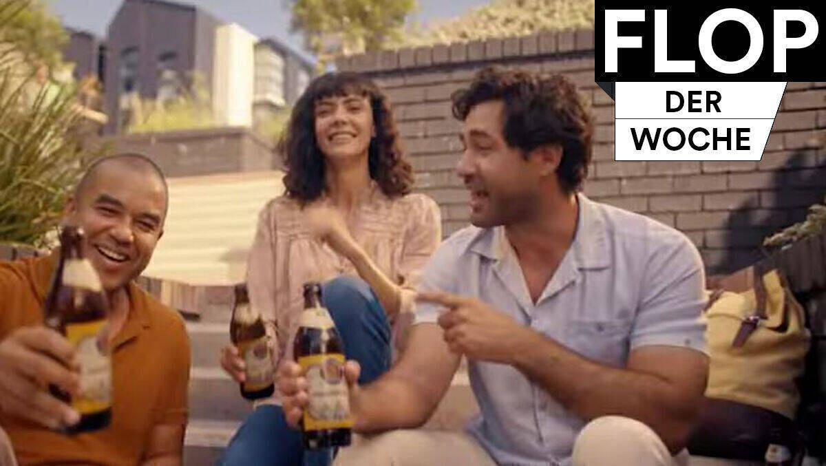 Standard-Szene in der Bierwerbung: Treffen unter Freunden.