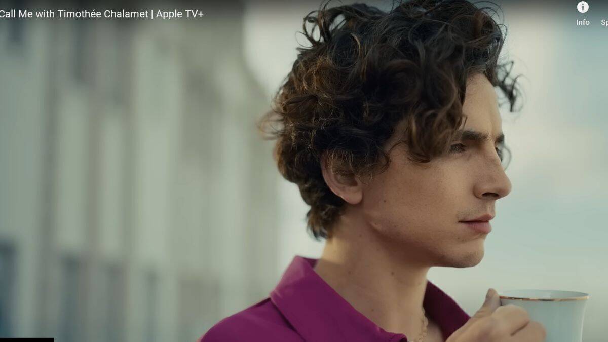 Timothée Chalamet macht Werbung für Apple TV+. 