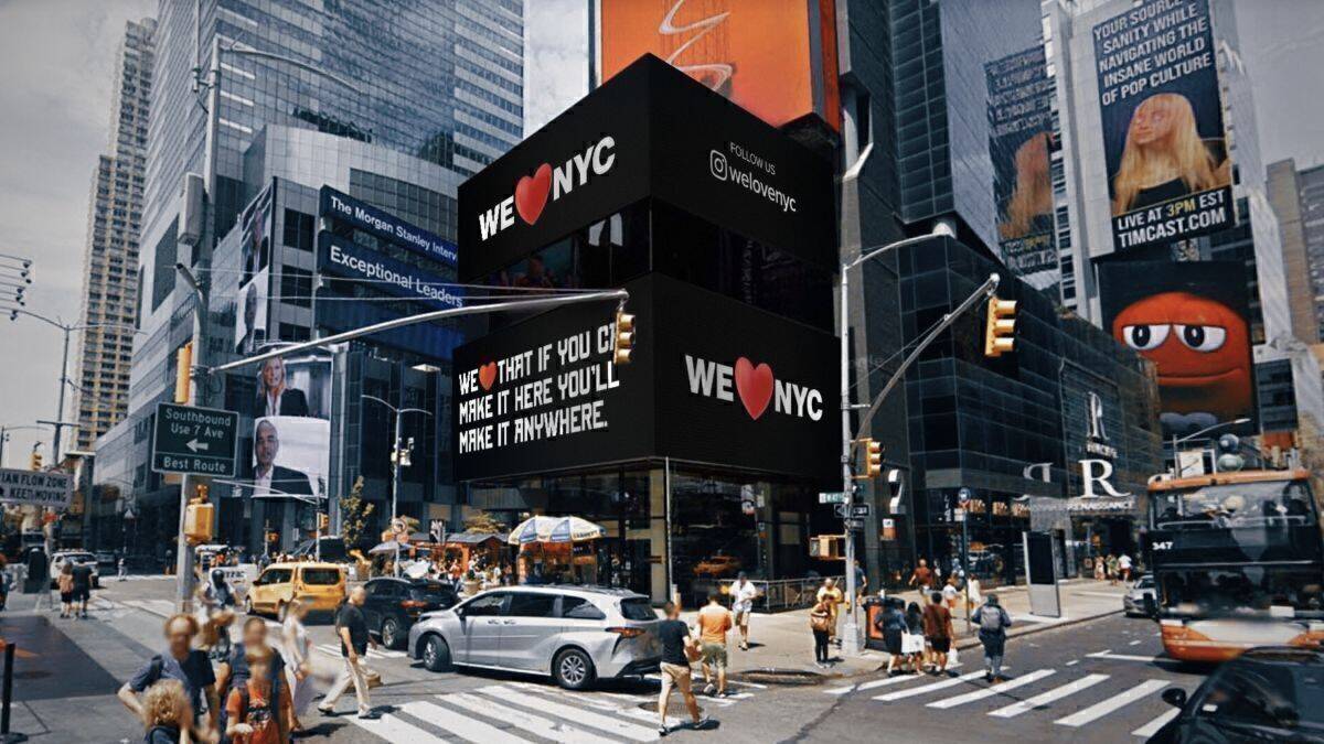 Die neue Kampagne am Times Square.