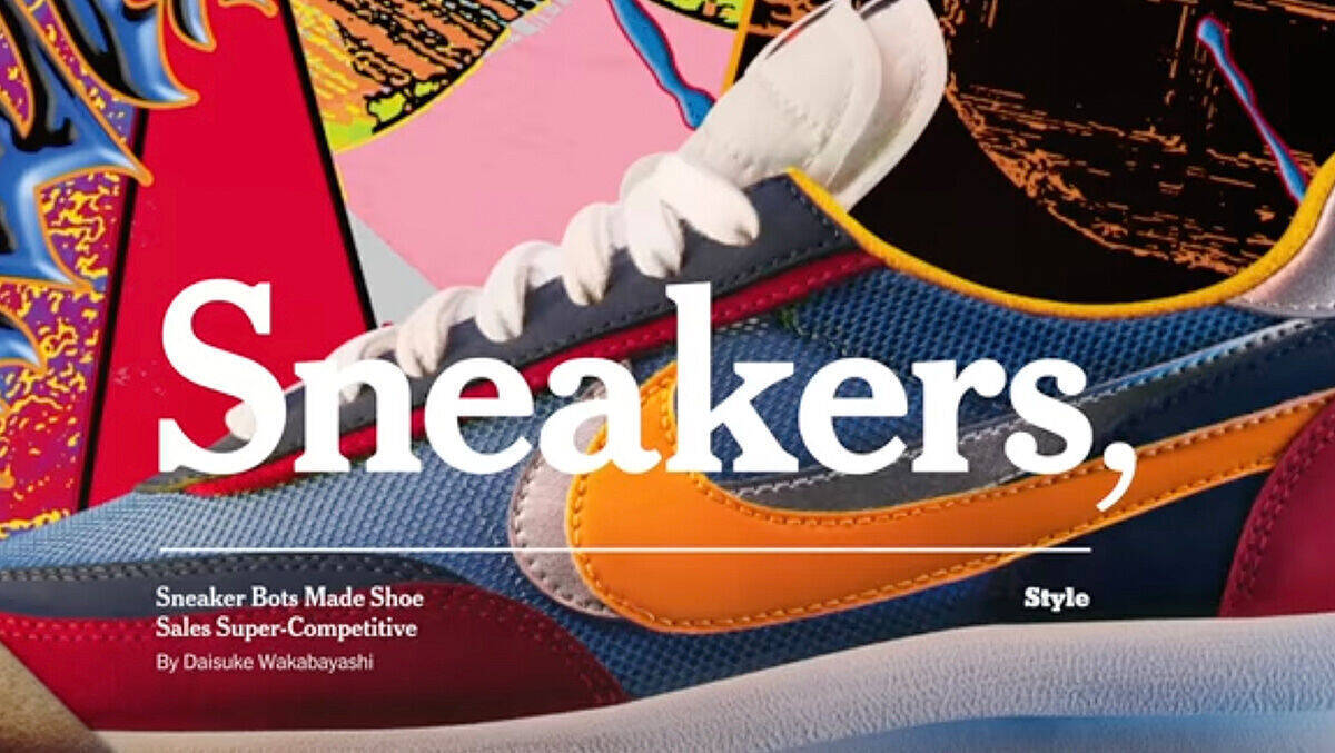 Sneakers als Ausgangspunkt für alle nur denkbaren Themen der New York Times – damit verblüfft die neue Kampagne.