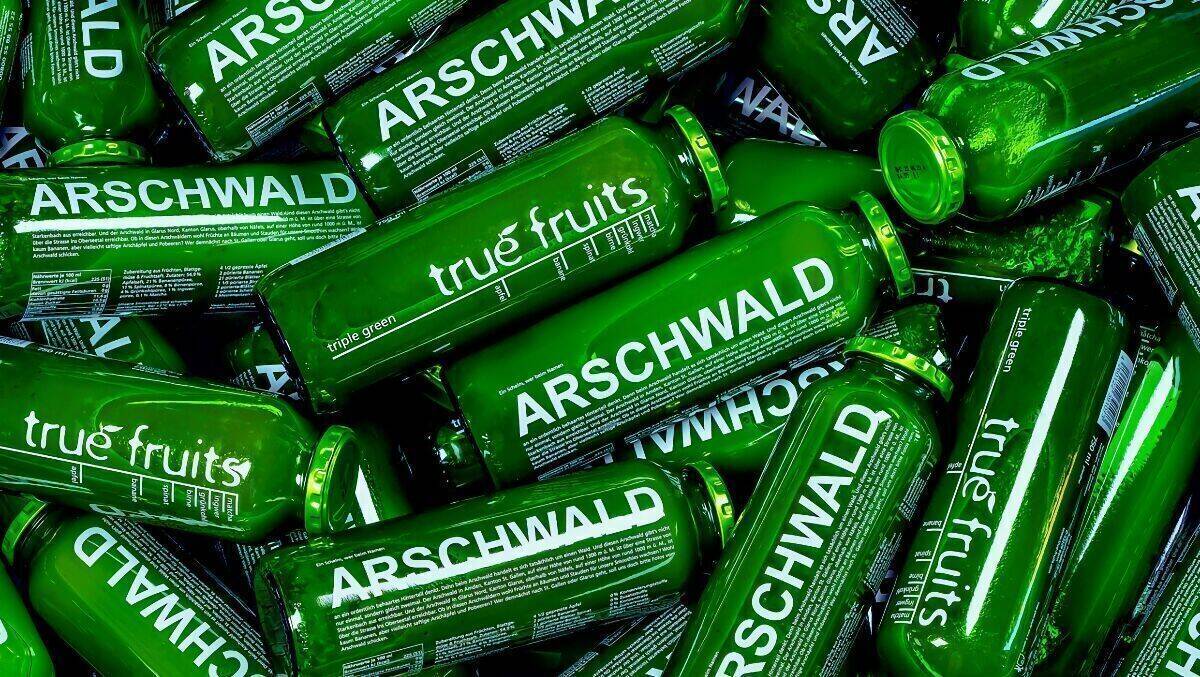 Ab sofort in der Schweiz erhältlich: Der Arschwald-Smoothie von True Fruits.