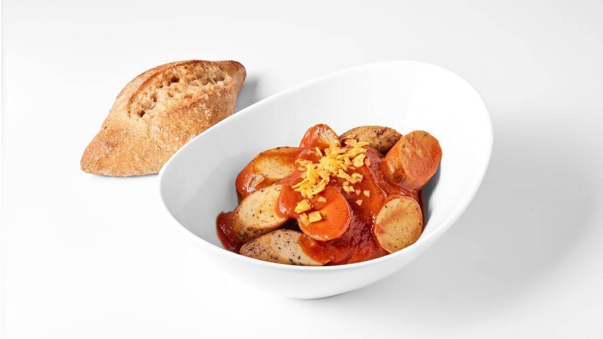 Die vegane Currywurst: Guten Appetit.
