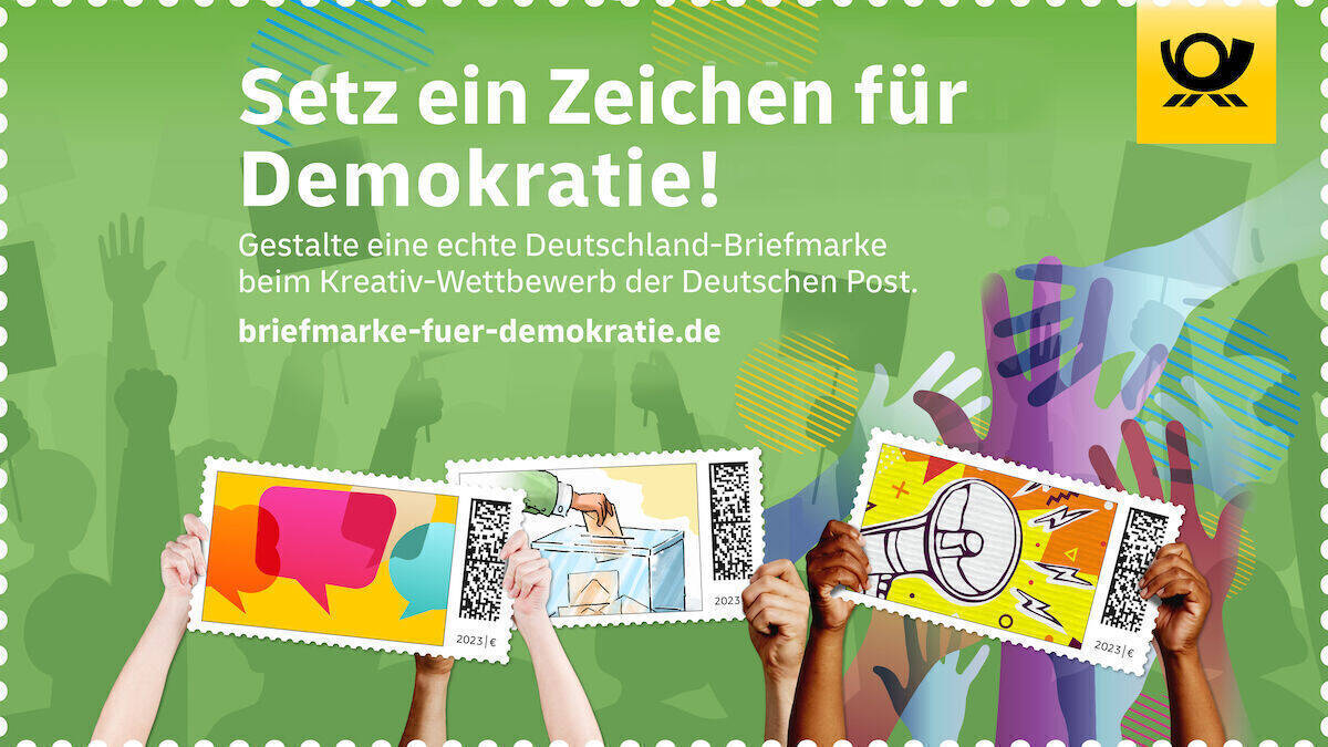 Bundespräsident Frank-Walter Steinmeier ist Schirmherr des Briefmarken-Gestaltungs-Wettbewerbs zum Thema Demokratie.